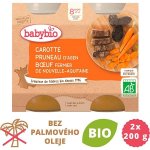 Babybio Mrkev a sušené švestky s hovězím masem 2 x 200 g – Zboží Dáma