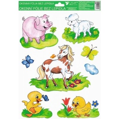 Okenní fólie ručně malovaná zvířátka – Hledejceny.cz