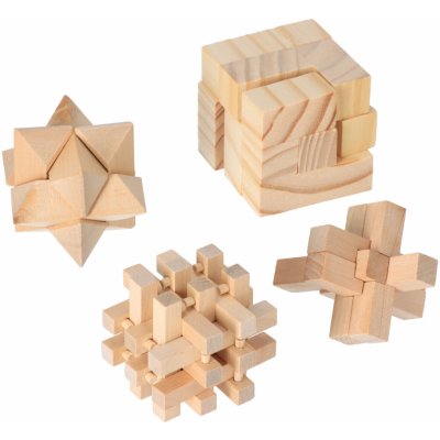 Small Foot Dřevěné hlavolamy set 4 ks – Zboží Dáma