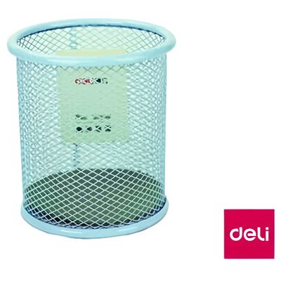 Drátěný stojánek na tužky DELI 8 × 10 cm - modrý pastel – Zboží Mobilmania