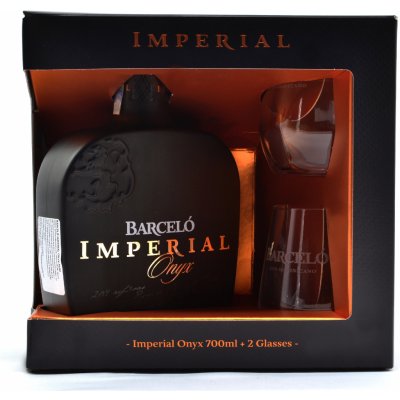 Ron Barceló Imperial Onyx 38% 0,7 l (dárkové balení 2 sklenice) – Zboží Mobilmania