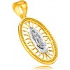 Přívěsky Šperky Eshop Přívěsek v kombinovaném zlatě 375 medailon s Pannou Marií se sepjatýma rukama S4GG244.44