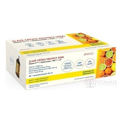 ZLATÉ CÉČKO PROTECT 2000 ampule vitamin C + bioflavonoidy + PEA + zinek s příchutí 20x25 ml 500 ml