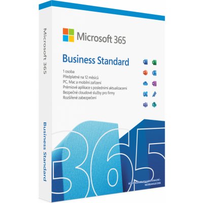 Microsoft 365 Business Standard 1 rok CZ, krabicová verze, KLQ-00643, nová licence – Zboží Živě