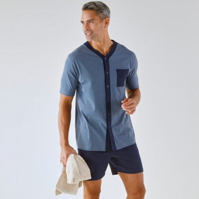 Blancheporte pánské pyžamo krátké propínací modré