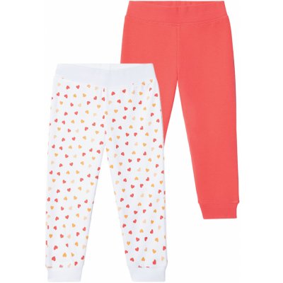 Lupilu Dívčí tepláky 2 kusy korálová bílá – Zboží Dáma