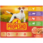 Propesko Adult kuře & hovězí & krůta & jehně 12 x 100 g – Sleviste.cz