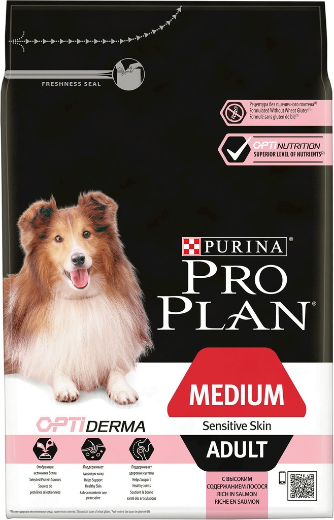 Purina Pro Plan Medium Adult Sensitive Skin losos 3 kg