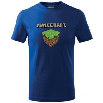 Minecraft tričko 3 královská modrá