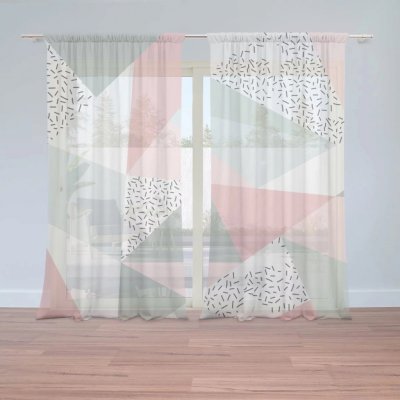 Záclony Obrazce v něžných barvách: 2 ks - 150x250 cm - Sablio – Hledejceny.cz