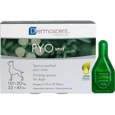 Dermoscent Pyo spot-on pes 10-20 kg antipyodermický 4 x 1,2 ml – Hledejceny.cz