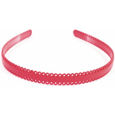 Plastová čelenka do vlasů s vroubkovým okrajem červená – Zboží Dáma