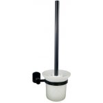 Sapho X-Round Black WC štětka nástěnná, miska mléčné sklo, černá XB300 – Zboží Mobilmania