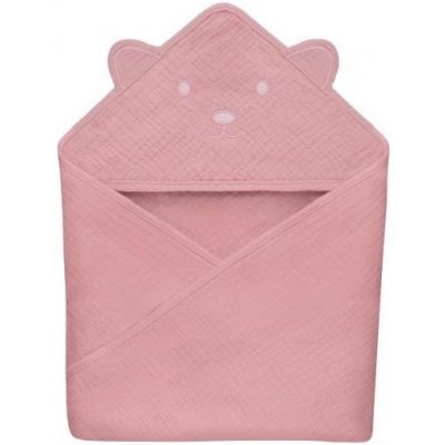 Lionelo Dětská osuška s kapucí MUSLIN HOODED TOWEL Pink Baby LN0284 – Hledejceny.cz