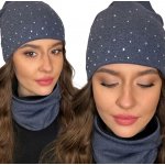 Fashionweek Dámský set čepice a šály čepice beanie trubkový šátek S2262 Jeans – Hledejceny.cz