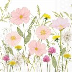 Ambiente Europe BV Ubrousek 33x33cm Pastelové květy bílé – Zboží Dáma
