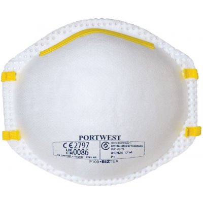 Portwest respirátor P100 FFP1 proti prachu bez ventilku POR-P100WHR Bílá – Zbozi.Blesk.cz