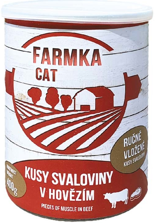 Falco Farmka Cat kusy svaloviny v hovězím 400 g