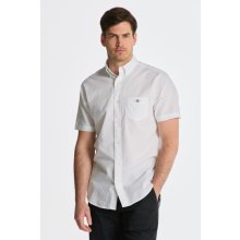 Gant reg cotton linen check SS shirt bílá
