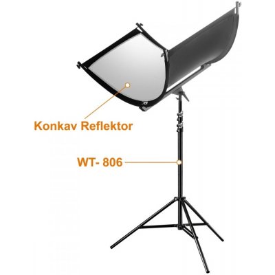 Walimex pro konkávní reflektor Halfpipe + WT-806 stojan – Zbozi.Blesk.cz