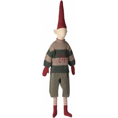 Maileg Vánoční skřítek Pixy Knitted sweater Size 6 – Boy, béžová barva, textil – Hledejceny.cz