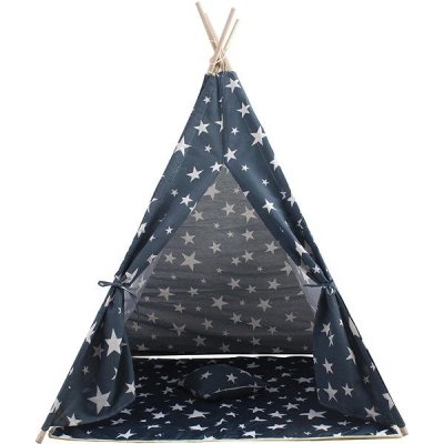 Aga4Kids Dětské Teepee Hvězdy Tmavě modrá – Zboží Dáma