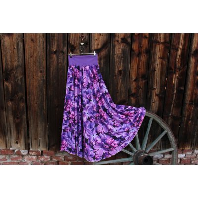 Půlkolová dlouhá sukně Šeřík fialový – Zboží Mobilmania