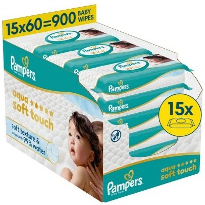 Pampers Aqua Soft Touch Dětské čisticí ubrousky 900 ks – Hledejceny.cz
