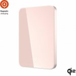 Powerbanka FIXED MagZen 5 Crystal s bezdrátovým nabíjením se standardem Qi2 a podporou MagSafe, 5 000 mAh, růžová