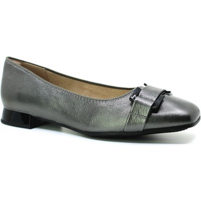 Caprice metalické baleríny se sponou 9-22101-45-289 dark grey – Zboží Dáma