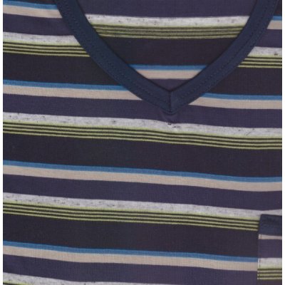 Šestý smysl pánské pyžamo s výstřihem do véčka dlouhé modro zelené