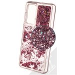 Pouzdro 1Mcz Liquid Diamond Sparkle ochranné s přesépacím efektem třpytek Huawei P40 růžově zlaté – Sleviste.cz