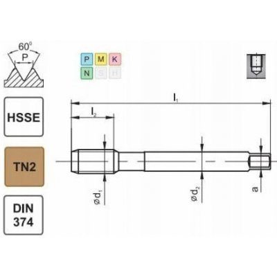 Fanar THREAD M20x1.5 DIN-374C R40 (6H) HSSE TIN 800X – Hledejceny.cz