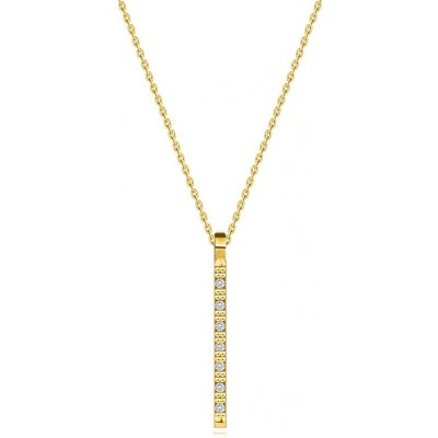 Šperky eshop Diamantový náhrdelník ze žlutého zlata úzký pásek s kulatými diamanty S3BT508.61 – Zboží Mobilmania