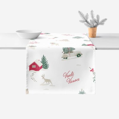 Goldea vánoční běhoun z pevné bavlny české vánoce 20x120 cm – Zboží Mobilmania