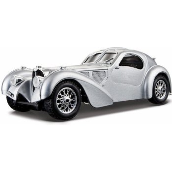 Bburago Atlantic Bugatti stříbrná 1:24