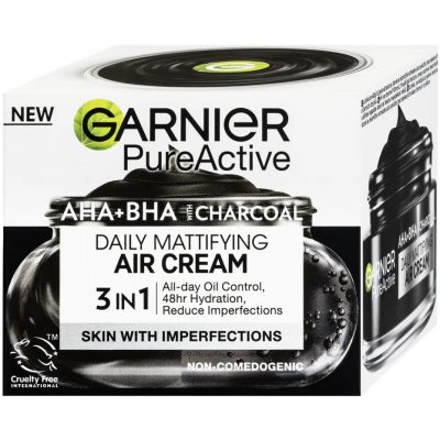 Garnier Pure Active lehký denní zmatňující krém 3 v 1 s aktivním uhlím 50 ml – Zboží Mobilmania