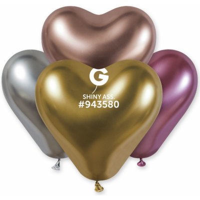 Gemar Balónek chromový srdce 25 cm Shiny mix – Zboží Dáma
