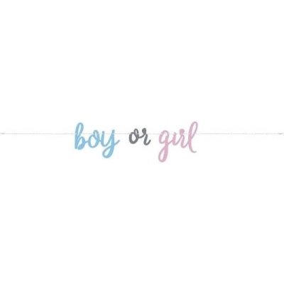 UNIQUE Girlanda gender reveal kluk nebo holka 213 cm – Zboží Dáma