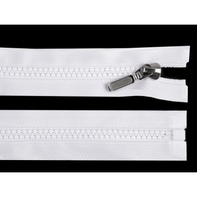 Prima-obchod Kostěný zip No 5 délka 80 cm s ozdobným jezdcem, barva 101 bílá – Zboží Mobilmania