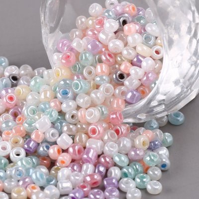 Skleněný rokajl - 8/0 - 3 mm - pastelový mix - 1 g – HobbyKompas.cz