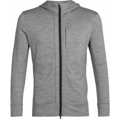 merino mikina s kapucí zip ICEBREAKER Mens Quantum III LS Zip Hoodie Metro Heather/Black – Zboží Mobilmania