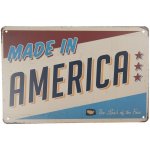 Středně velká kovová barevná cedule MADE IN AMERICA- 30*20 cm – Hledejceny.cz