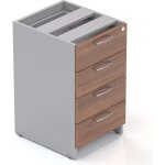 Designový NÁBYTEK 4 zásuvkový Komfort ořech šedá – Zboží Dáma