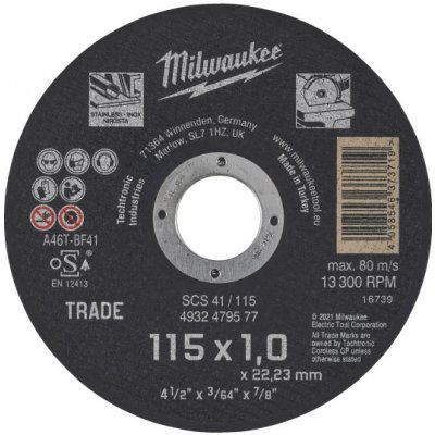 Milwaukee Řezný kotouč 115 x 1,0 mm 4932479577 – Sleviste.cz