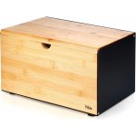 Chlebník z bambusu a kovu s dvojitým víkem, 35,5 × 22 × 20,5 cm – Sleviste.cz