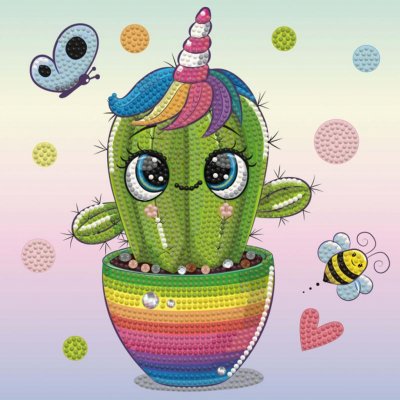 DIAMOND DOTZ DOTZIES Diamantové malování Duhový kaktus DTZ3010 23 x 23 cm – Sleviste.cz