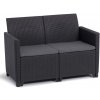 Zahradní lavice Keter Claire Sofa 113 x 65 x 74cm grafit