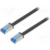 síťový kabel Logilink CQ7083S patch, S/FTP, 6a, licna, Cu, PE, 7.5m, černý