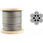 Napínací lanko nerezové 6mm, pletené 7x7 DIN 3055 Nerez A2 - metráž – Sleviste.cz